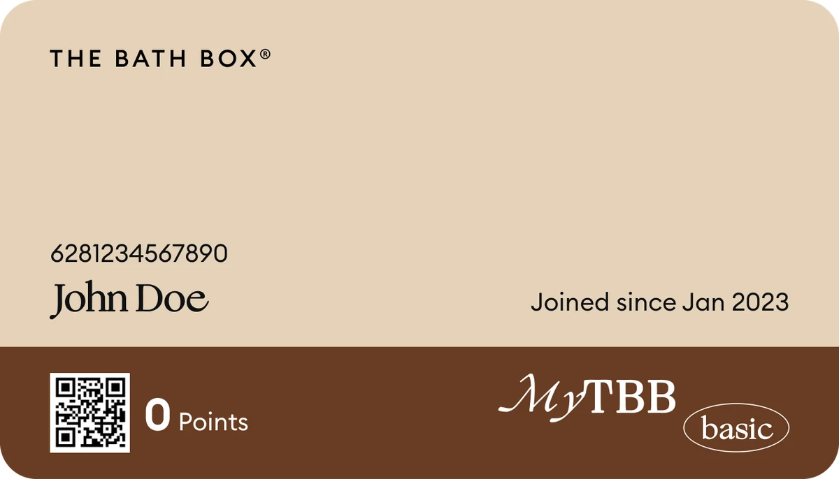 MyTBB membership card, TBB Basic